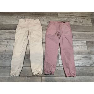 Banana Republic pink and cream utility pants size 0